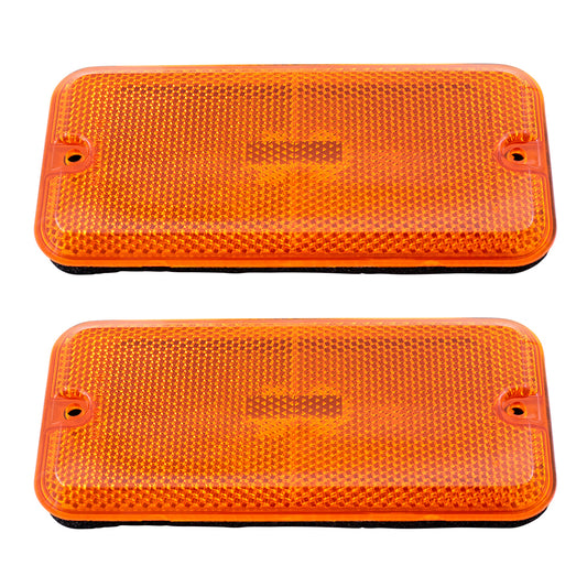 Brock Replacement Set Front Signal Side Marker Lights Compatible with 1985-1996 G/P Van Early Design 915489