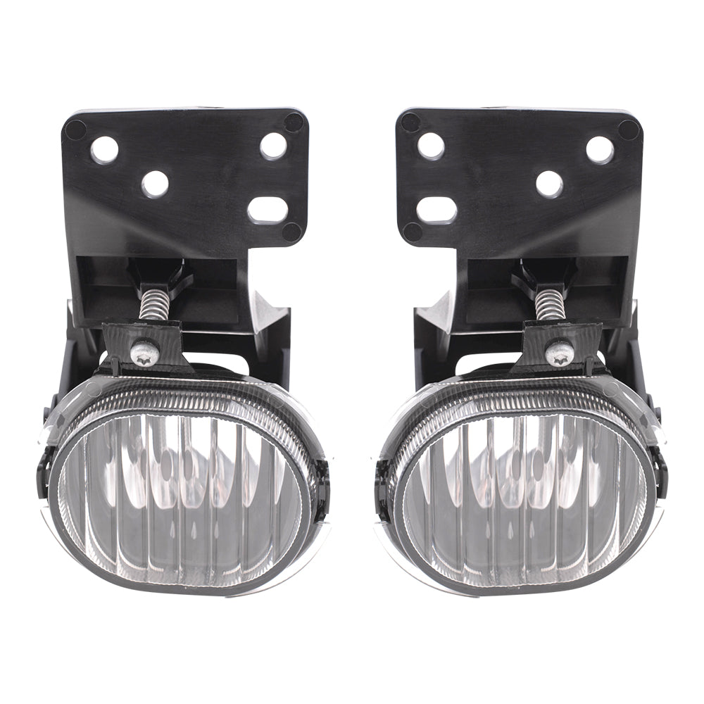 Brock Replacement Driver and Passenger Side Fog Light Assemblies Compatible with 1997-2003 Malibu and 04-05 Malibu Classic