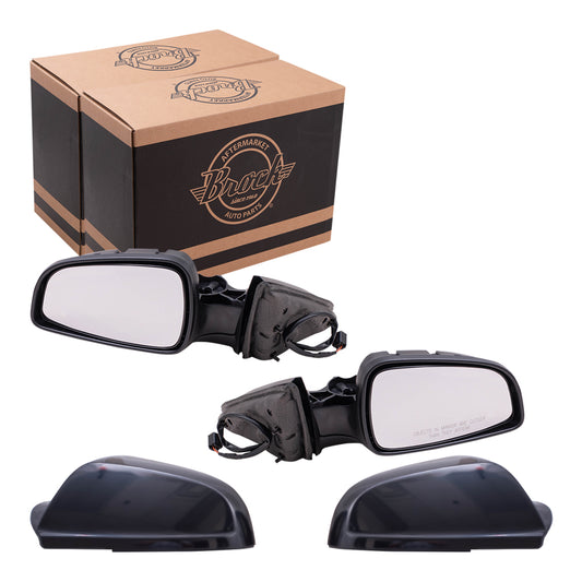 Brock Replacement Driver and Passenger Set Power Side Door Mirrors Compatible with Malibu Aura 20893752 25853523