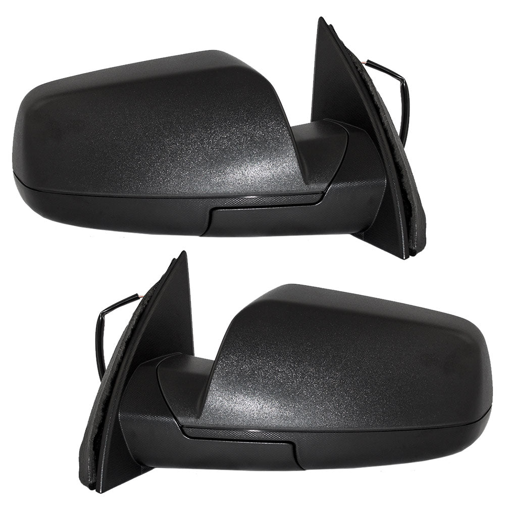 Brock Replacement Driver and Passenger Set Power Side Door Mirrors Textured w/ Spotter Glass Compatible with 2010-2014 Equinox Terrain