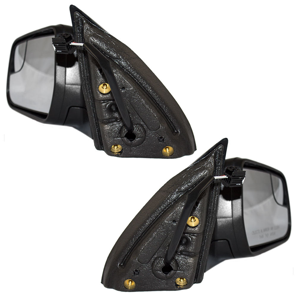 Brock Replacement Driver and Passenger Set Power Side Door Mirrors Textured w/ Spotter Glass Compatible with 2010-2014 Equinox Terrain