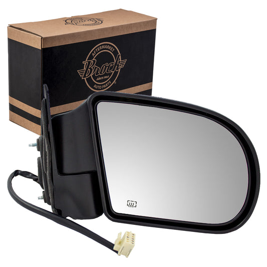 Brock Replacement Passenger Power Mirror Heated w/ Metal Base Compatible with Blazer Jimmy Envoy Bravada S10 Sonoma