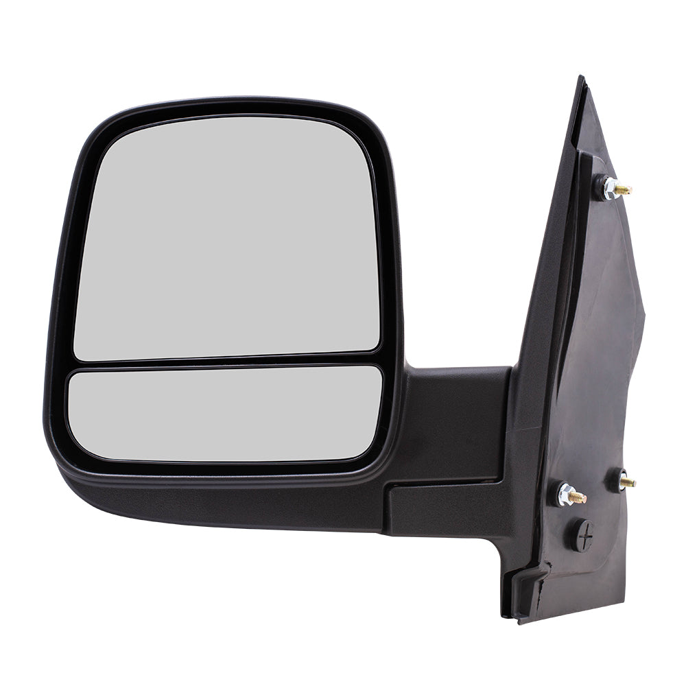 Brock 1333-7301L Driver Side Left Standard Type Manual Door Mirror Textured Black With Dual Glass Compatible With 2003-2024 Chevrolet Express 2003-2024 GMC Savana