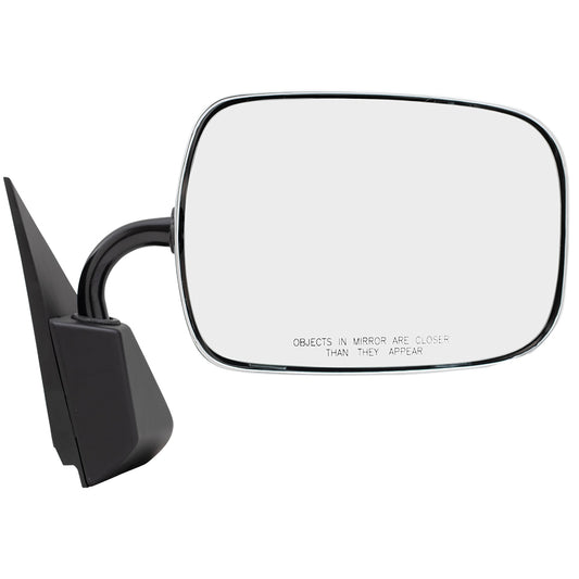 Brock Replacement Passenger Manual Side Door Mirror Sail Mount Chrome Compatible with C/K Pickup Suburban Blazer Tahoe Yukon