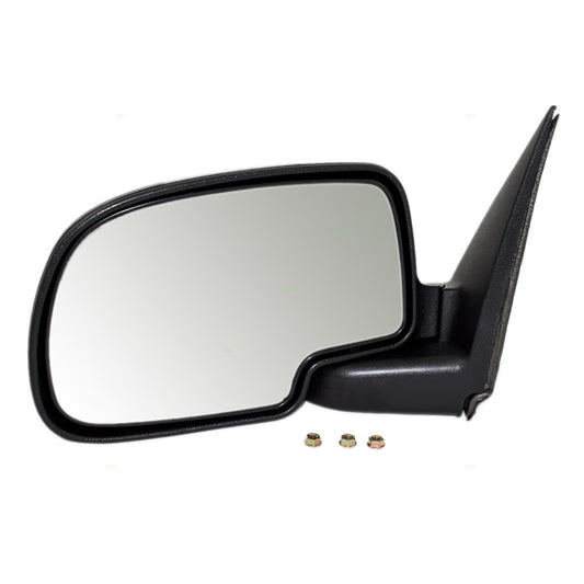 Brock Replacement Driver Manual Side Door Mirror Chrome Cap Compatible with Sierra Silverado Suburban Tahoe Yukon & XL