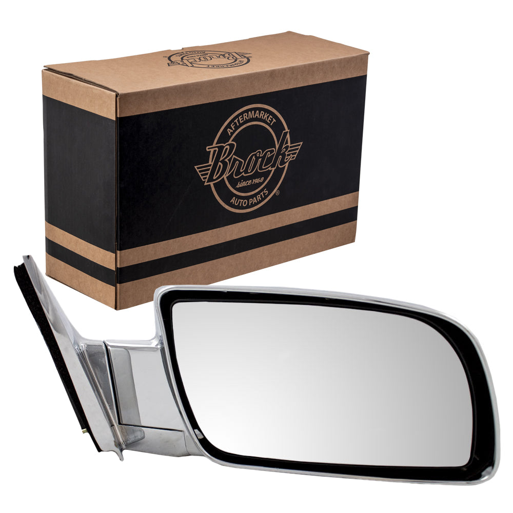 Brock Replacement Passenger Manual Chrome Specialty Mirror Compatible with C/K Pickup Suburban Blazer Yukon Tahoe