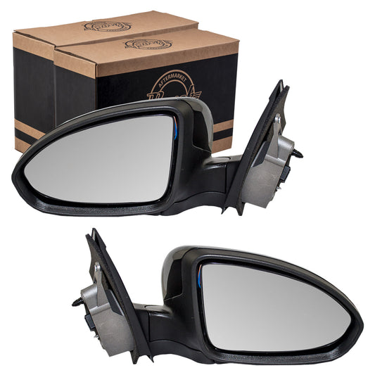 Brock 1336-3053LR Driver Left Passenger Right Power Door Mirror Set Paint To Match Without Heat-Side Object Sensor Driver Left Compatible With 2011-2015 Chevrolet Cruze 2016 Chevrolet Cruze Limited