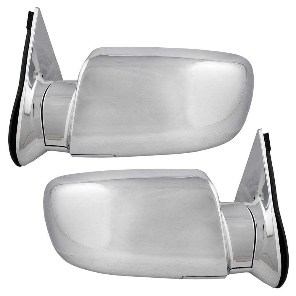 Brock Replacement Driver and Passenger Set Power Side Door Chrome Specialty Mirrors Compatible with C/K Pickup Suburban Yukon Tahoe