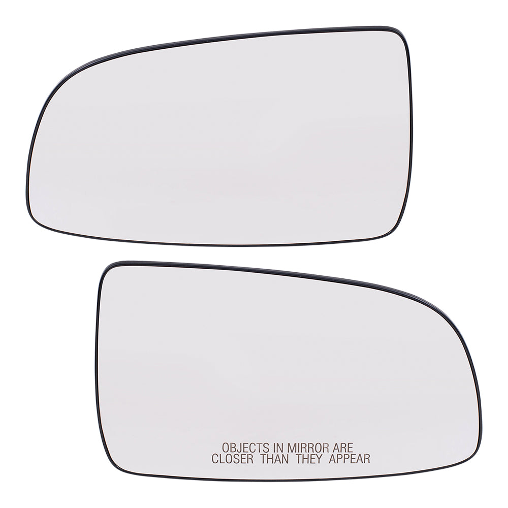 Brock Replacement Set Driver and Passenger Door Clear Mirror Glass & Bases Compatible with 2007-2011 Aveo Sedan 95214065 96800778