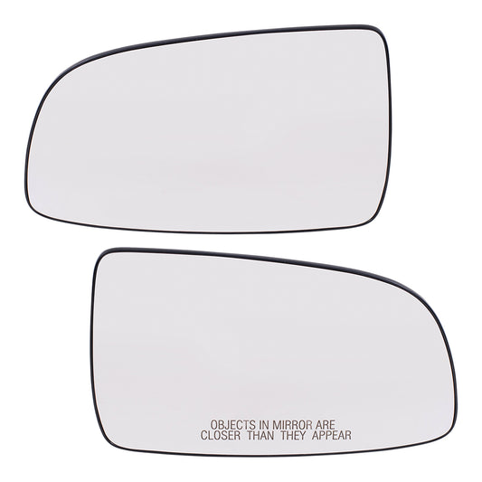 Brock Replacement Set Driver and Passenger Door Clear Mirror Glass & Bases Compatible with 2007-2011 Aveo Sedan 95214065 96800778