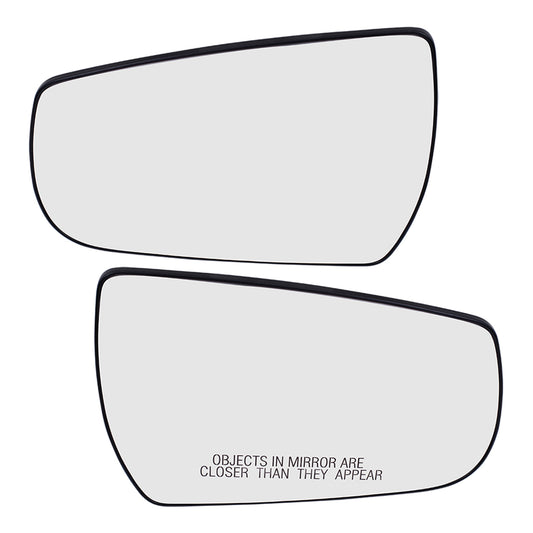 Brock Replacement Set Driver and Passenger Door Mirror Glass with Bases Heated Compatible with 2013 2014 2015 Malibu