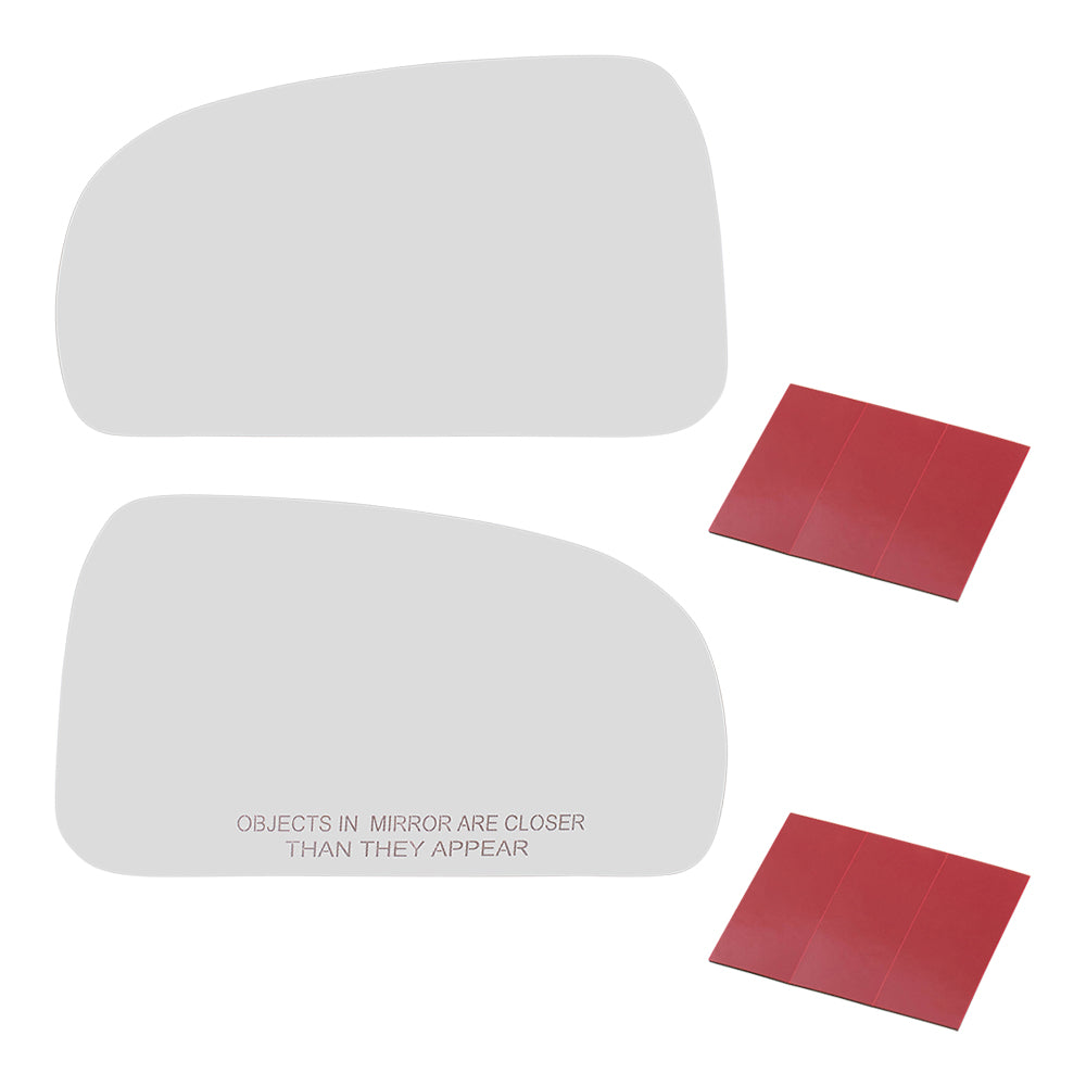 Brock Replacement Set Driver and Passenger Door Mirror Glass Compatible with Ascender Bravada 9-7X Envoy Rainier Trailblazer 88980570 88980571