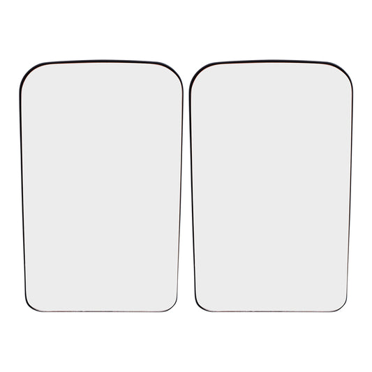 Brock Replacement Pair Upper Mirror Glass and Bases w/o Heat compatible with 2003-2009 Kodiak Topkick 19120558