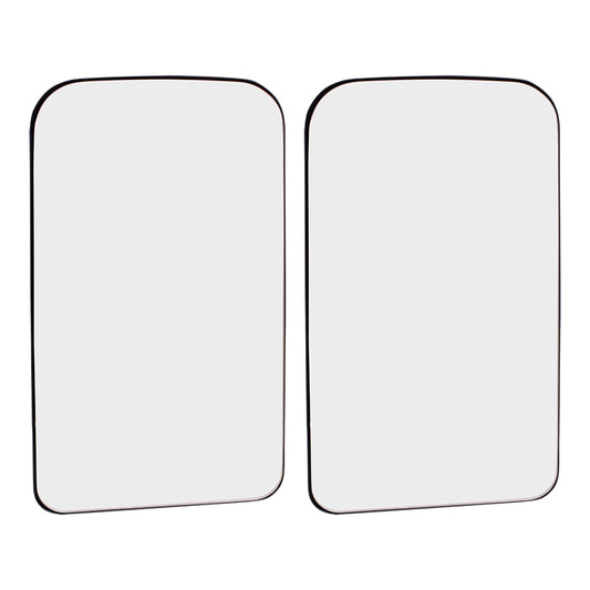 Brock Replacement Pair Upper Mirror Glass and Bases with Heat compatible with 2003-2009 Kodiak Topkick 19120557