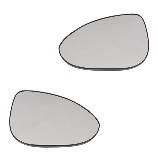 Brock Replacement Set Driver and Passenger Door Mirror Glass with Bases without Heat Compatible with 12-18 Sonic 95132581 95132593