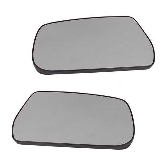 Brock Replacement Set Side Door Mirror Glass & Bases Heated Compatible with 10-14 Equinox Terrain 20873491 20873492