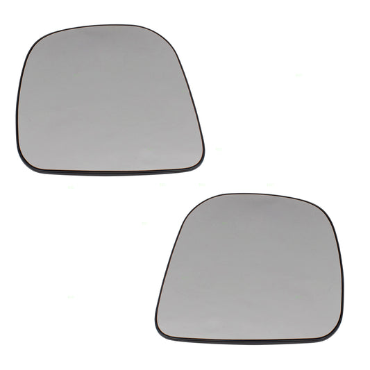 Brock Replacement Set Driver and Passenger Door Mirror Signal Glass & Bases Sail Mounted Compatible with 96-02 Express Savana Van