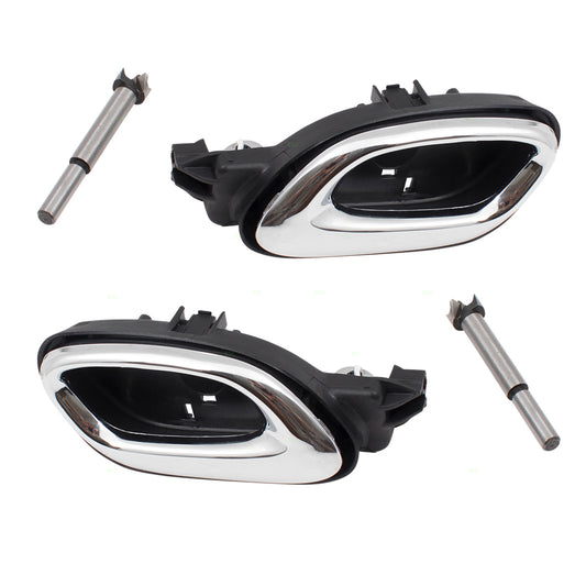 Brock Replacement Set Inside Front Door Handles with Base Kits Compatible with 2010-2015 Camaro