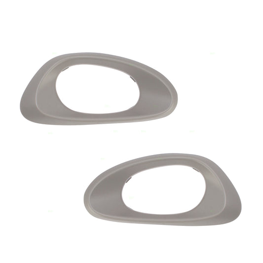 Brock Replacement Pair Set Inside Interior Front Door Handle Trim Bezel Textured Gray Compatible with Trailblazer & EXT 25894590 25894591