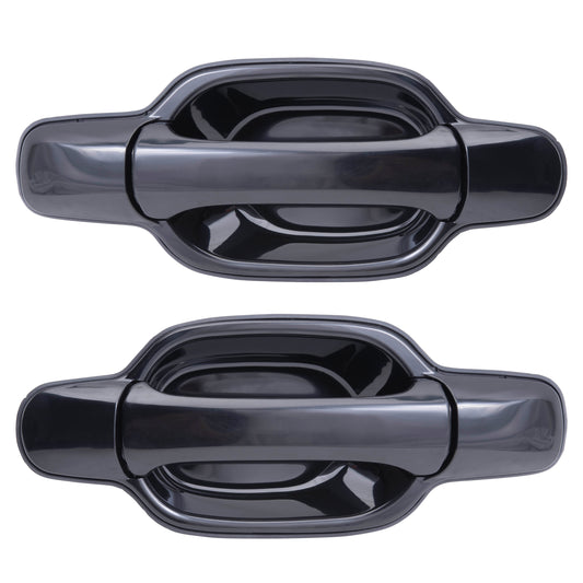 Brock Replacement Set Outside Exterior Rear Door Handles Compatible with 04-12 Canyon Colorado i-Series Crew Cab Pickup Truck 20829880 20829881