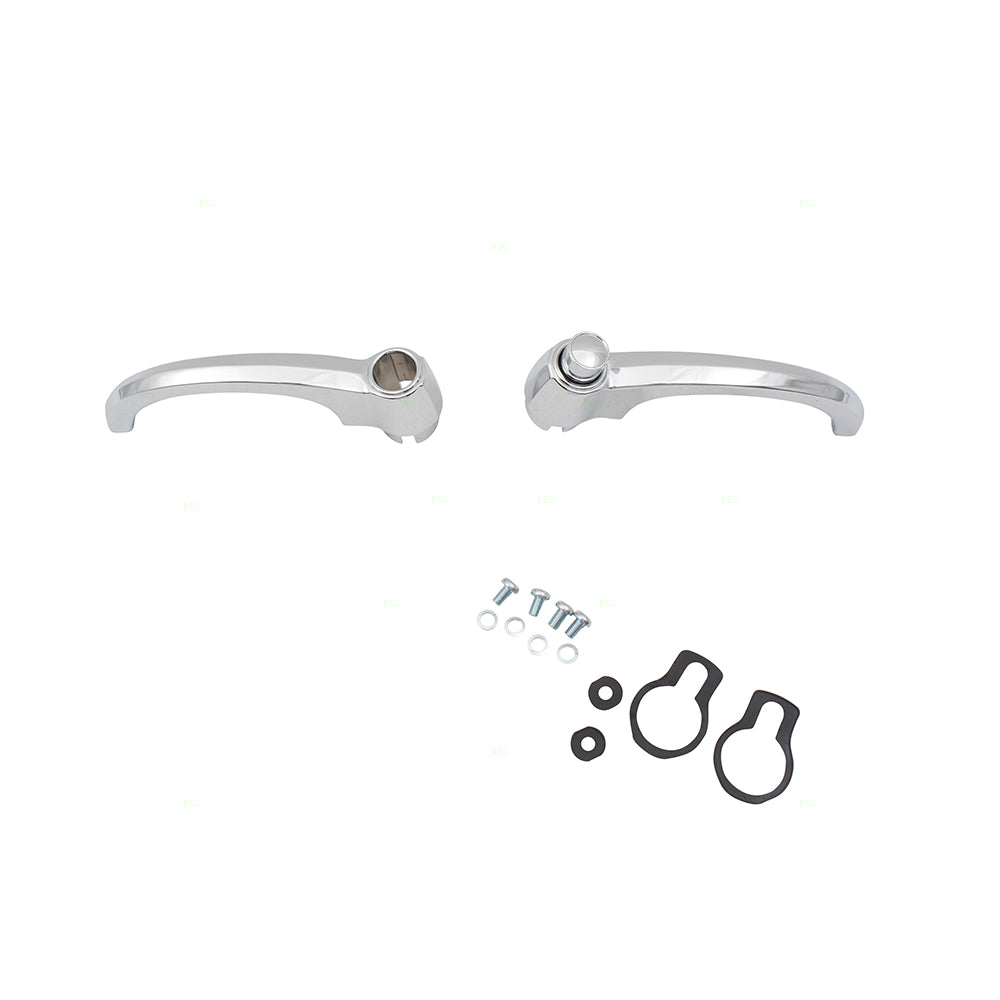 Brock Replacement Pair Chrome Outside Door Handles Repair Kit Compatible with 1952-1959 Pickup Truck 1952-1966 Suburban 3698881