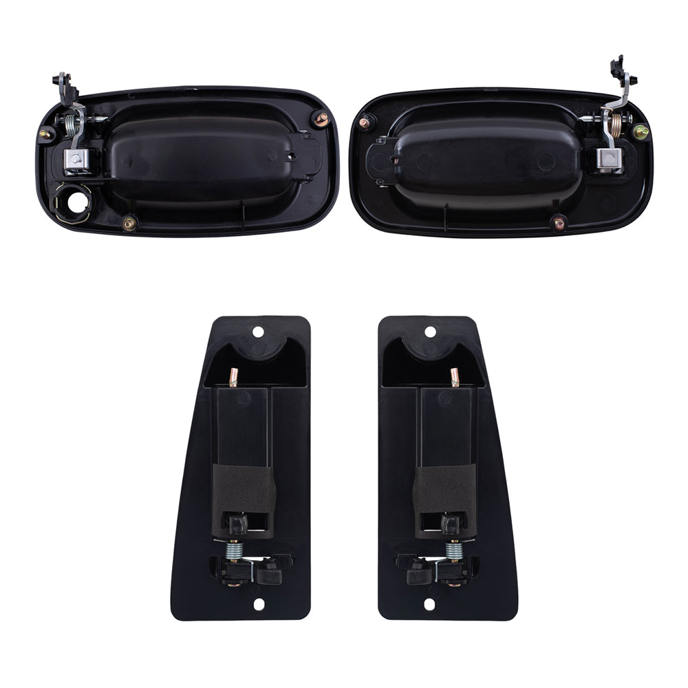 Brock Replacement Front and Rear Outside Door Handles 4 Piece Set Compatible with 1999-2007 Silverado & 1999-2007 Sierra Extended Cab ONLY