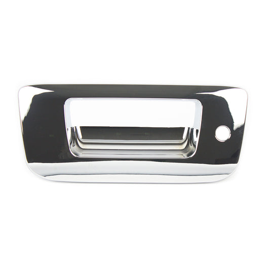 Brock Replacement Chrome Specialty Tailgate Handle Trim Bezel w/ Keyhole Compatible with 2007-2014 Silverado Sierra Pickup Truck