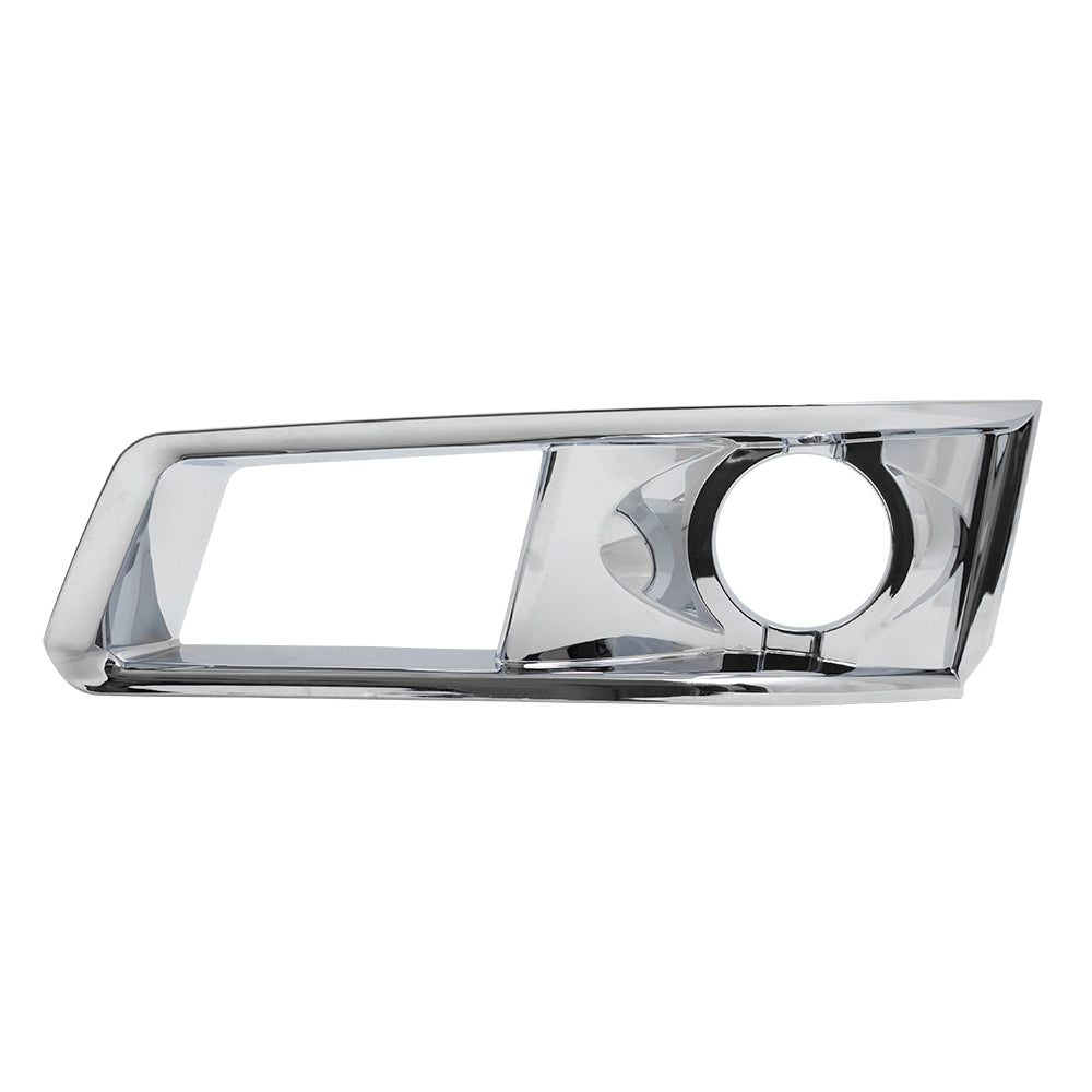 Brock Replacement Driver Chrome Fog Light Bezel Compatible with 2008-2015 CTS with HID Headlights