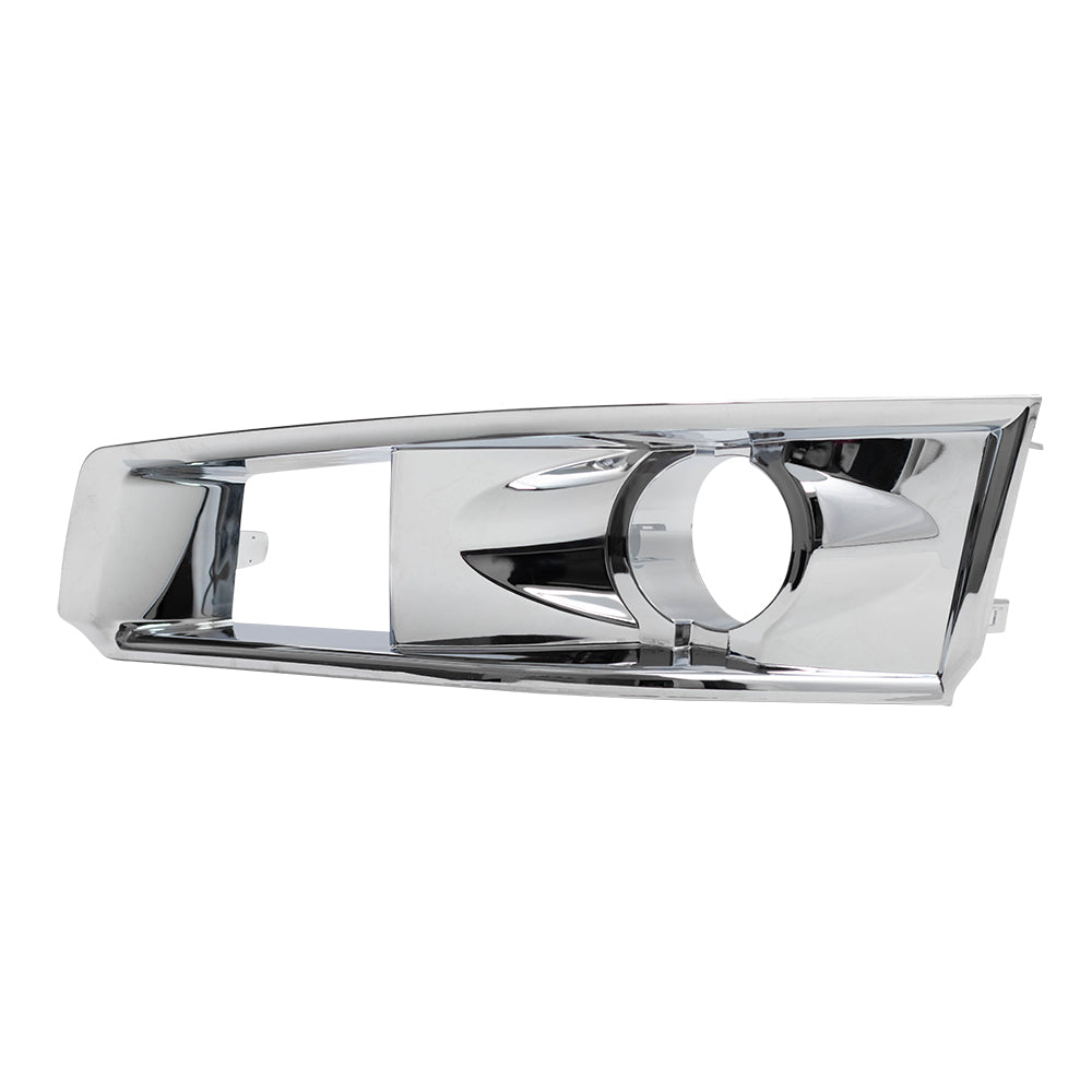 Brock Replacement Driver Chrome Fog Light Bezel Compatible with 2008-2015 CTS with HID Headlights