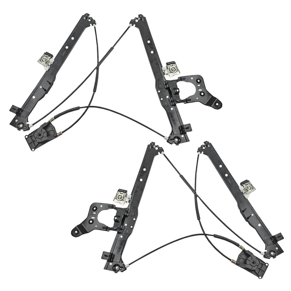 Brock Replacement Driver and Passenger Rear Set Power Window Regulators without Motors Compatible with 2001-2007 Silverado Sierra Pickup Truck