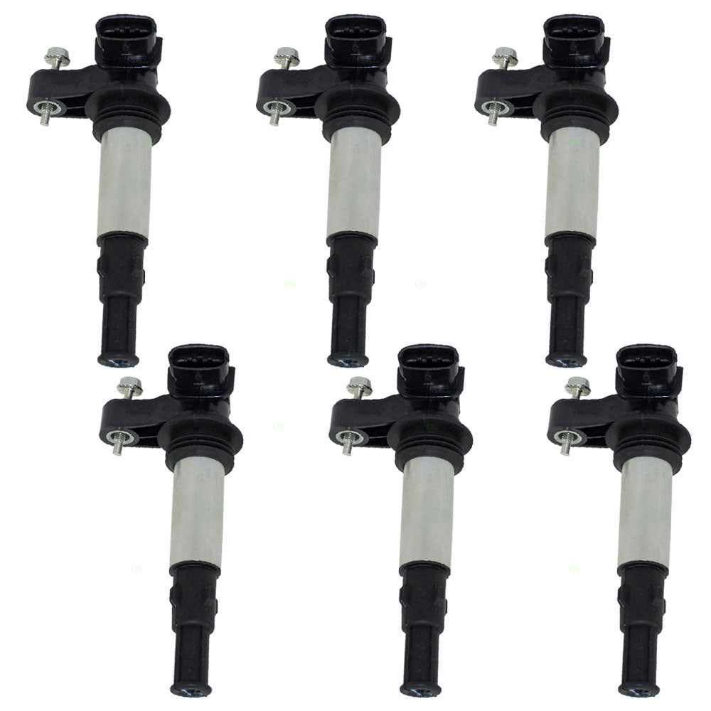 Brock Replacement 6 Piece Set Ignition Spark Plug Coils Compatible with 2009 Enclave Traverse Acadia Outlook Vue V6 12629037