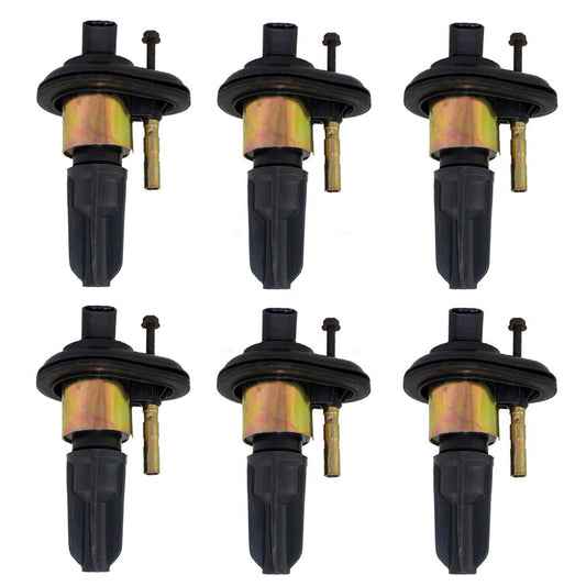 Brock Replacement 6 Pc Set Ignition Coils Compatible with Trailblazer Envoy Ascender Bravada Rainier 9-7X 4.2L l6 4.2L 12568062