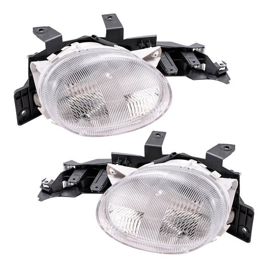 Brock Replacement Set Driver and Passenger Headlights Compatible with 1995-1999 Neon 4761449AB 4761448AB