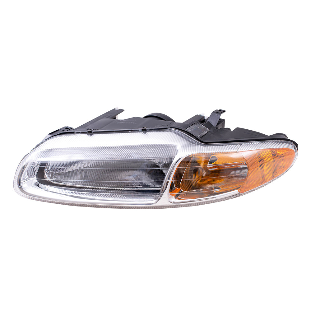 Brock Replacement Driver Headlight Compatible with 1996-2000 Sebring Convertible 5263987AB