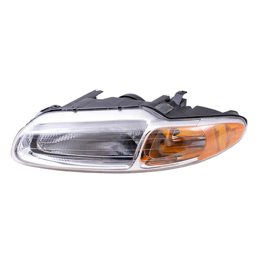 Brock Replacement Driver Headlight Compatible with 1996-2000 Sebring Convertible 5263987AB