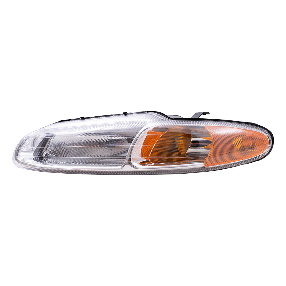 Brock Replacement Driver Headlight Compatible with 1996-2000 Sebring Convertible 5263987AB