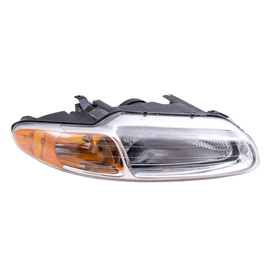 Brock Replacement Passenger Headlight Compatible with 1996-2000 Sebring Convertible 5263986AB