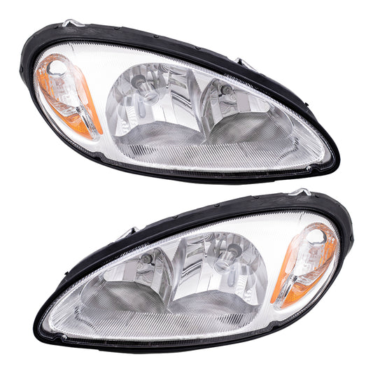 Brock Replacement Driver and Passenger Headlights Compatible with 2001-2005 PT Cruiser 5288765AI 5288764AI