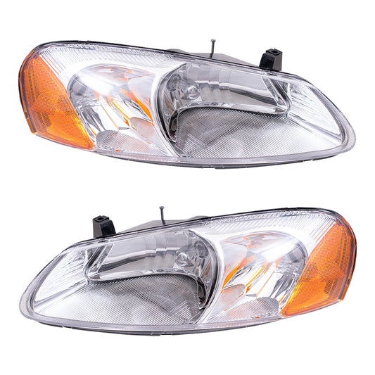 Brock Replacement Set Driver and Passenger Headlights Compatible with Sebring Stratus 4805821AA 4805820AA