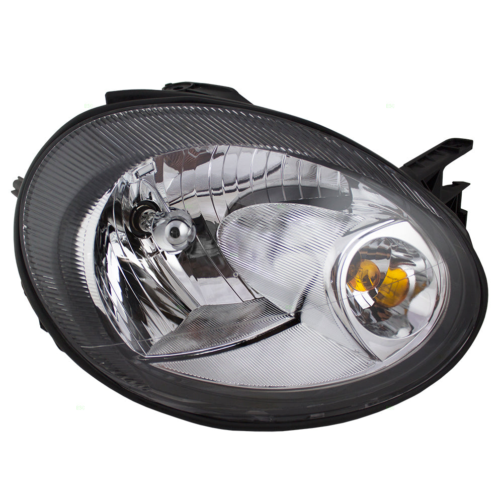 Brock Replacement Passenger Headlight with Black Bezel Compatible with 2003-2005 Neon 5288510AE