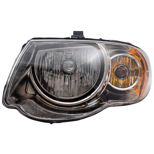 Brock Replacement Driver Halogen Headlight Compatible with 2005-2007 Town & Country Van with 119" Wheel Base 4857991AD