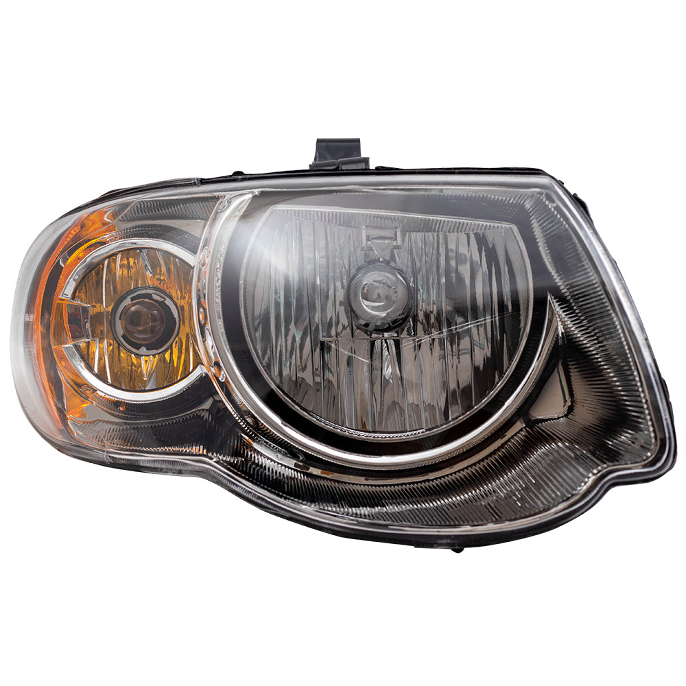 Brock Replacement Passenger Halogen Headlight Compatible with 2005-2007 Town & Country Van with 119" Wheel Base 4857990AD