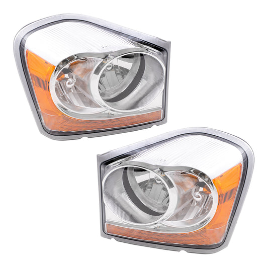 Brock Replacement Driver and Passenger Halogen Headlights Compatible with 2004-2005 Durango 55077721AD 55077720AD