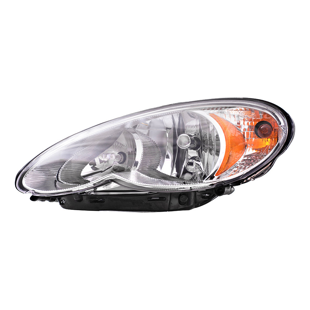 Brock Replacement Driver Halogen Headlight Compatible with 2006-2010 PT Cruiser 5116043AF