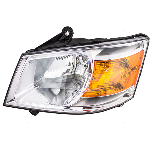 Brock Aftermarket Replacement Driver Side Left Halogen Combination Headlight Assembly Compatible With 2008-2010 Dodge Grand Caravan