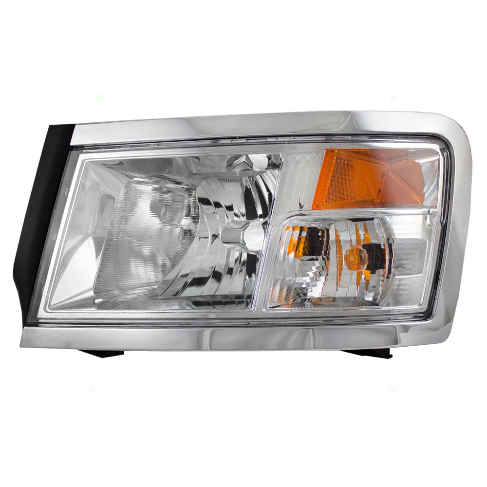 Brock Aftermarket Replacement Driver Left Halogen Combination Headlight Assembly With Chrome Bezel Compatible With 2008-2010 Dodge Dakota