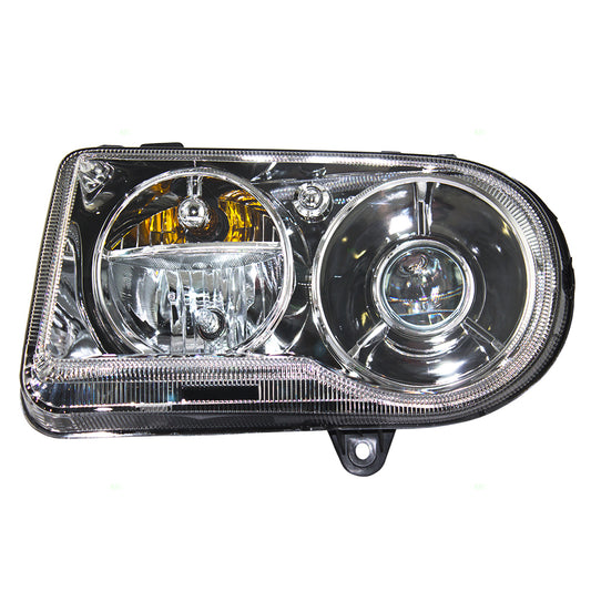 Brock Replacement Driver Halogen Headlight Compatible with 2005-2010 300 with Projector and Delay Option 57010863AA