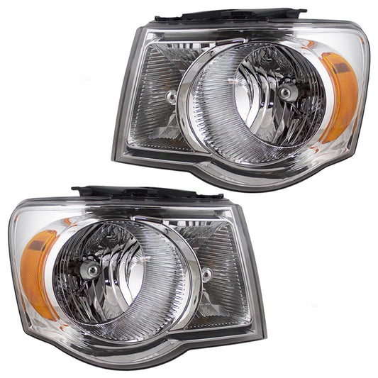 Brock Replacement Set Driver and Passenger Headlights Compatible with 2007-2009 Aspen 55078021AI 55078020AI