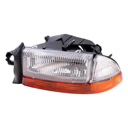 Brock Replacement Driver Composite Headlight with Park Signal Lamp Compatible with 1997 Dakota 1998 Durango 5011407AA