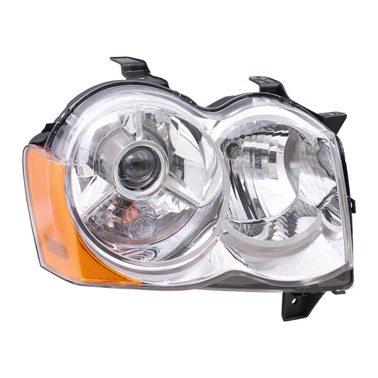 Brock Replacement Passenger HID Headlight Compatible with 2008-2010 Grand Cherokee 55157484AH